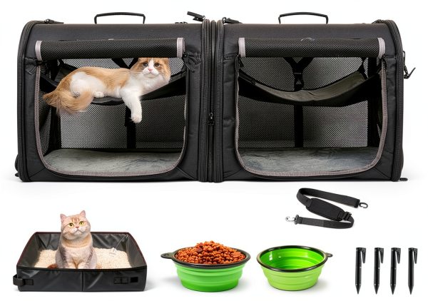 Wakytu 2-in-1 Pet Carrier Outdoor Travel Dog Crate-0