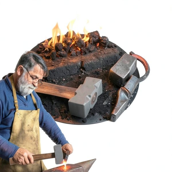 Sixcow Blacksmith Hammer Carbon Steel Square Head Forging-1