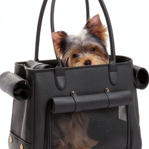 Minsong Pet Carrier Durable PU Leather Soft Sided Design-0