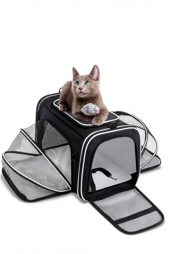 MASKEYON Expandable Soft Side Pet Carrier for Dogs Cats-4