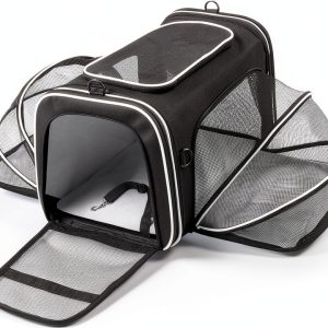 MASKEYON Expandable Soft Side Pet Carrier for Dogs Cats-0