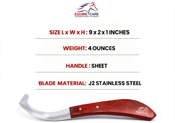Equine Care Bot Knife Stainless Steel Blade Ergonomic Handle-5