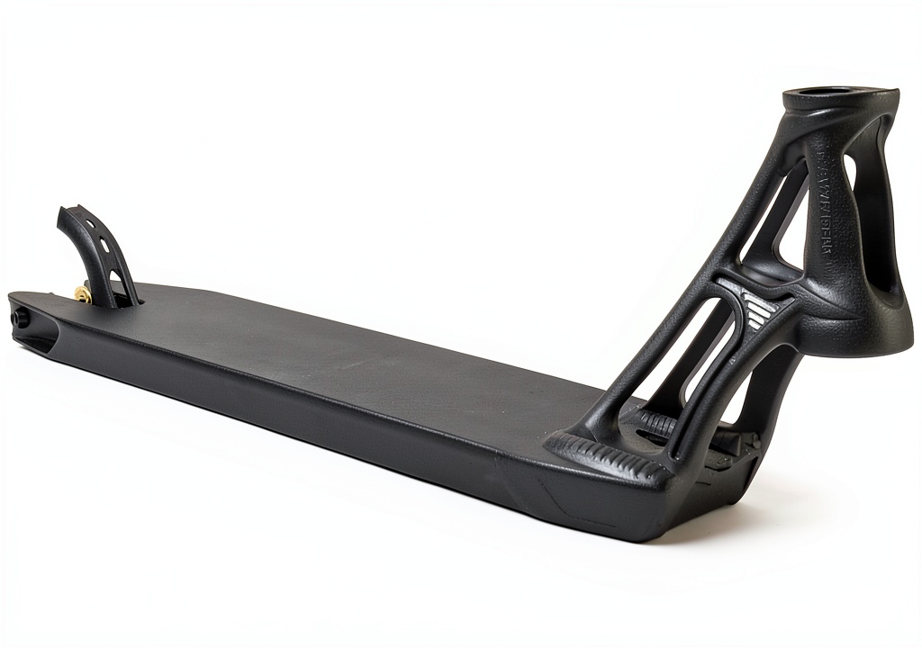 Ethic Pandemonium scooter deck in black on a street surface