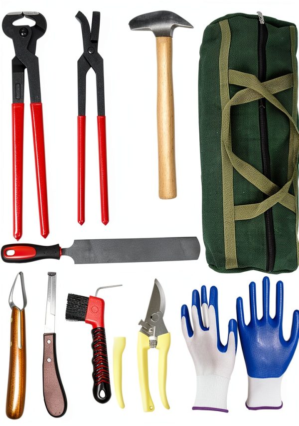 1112TEMP Farrier Tool Kit Professional Horse Hoof Trimming-0