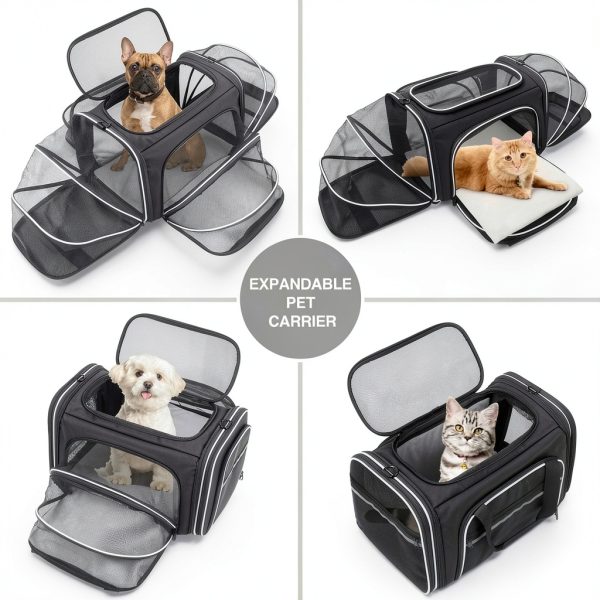 MASKEYON Expandable Soft Side Pet Carrier for Dogs Cats-8