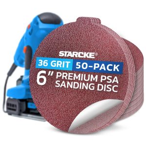 Starcke Sand Paper 6 Inch PSA Sanding Discs 50 Pack 36 Grit Premium-0
