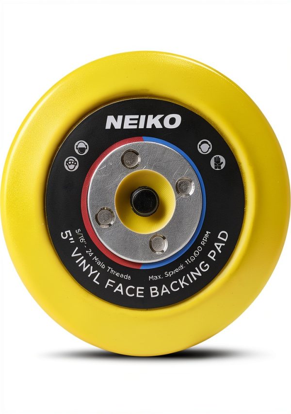 NEIKO 30261A 5” Sanding Pad with Vinyl PSA Backing, 5/16” Arbor with 24 Thread Mounts, 10,000 RPM, Sanding Pads are Ideal for Orbital and Dual Action Sander-0